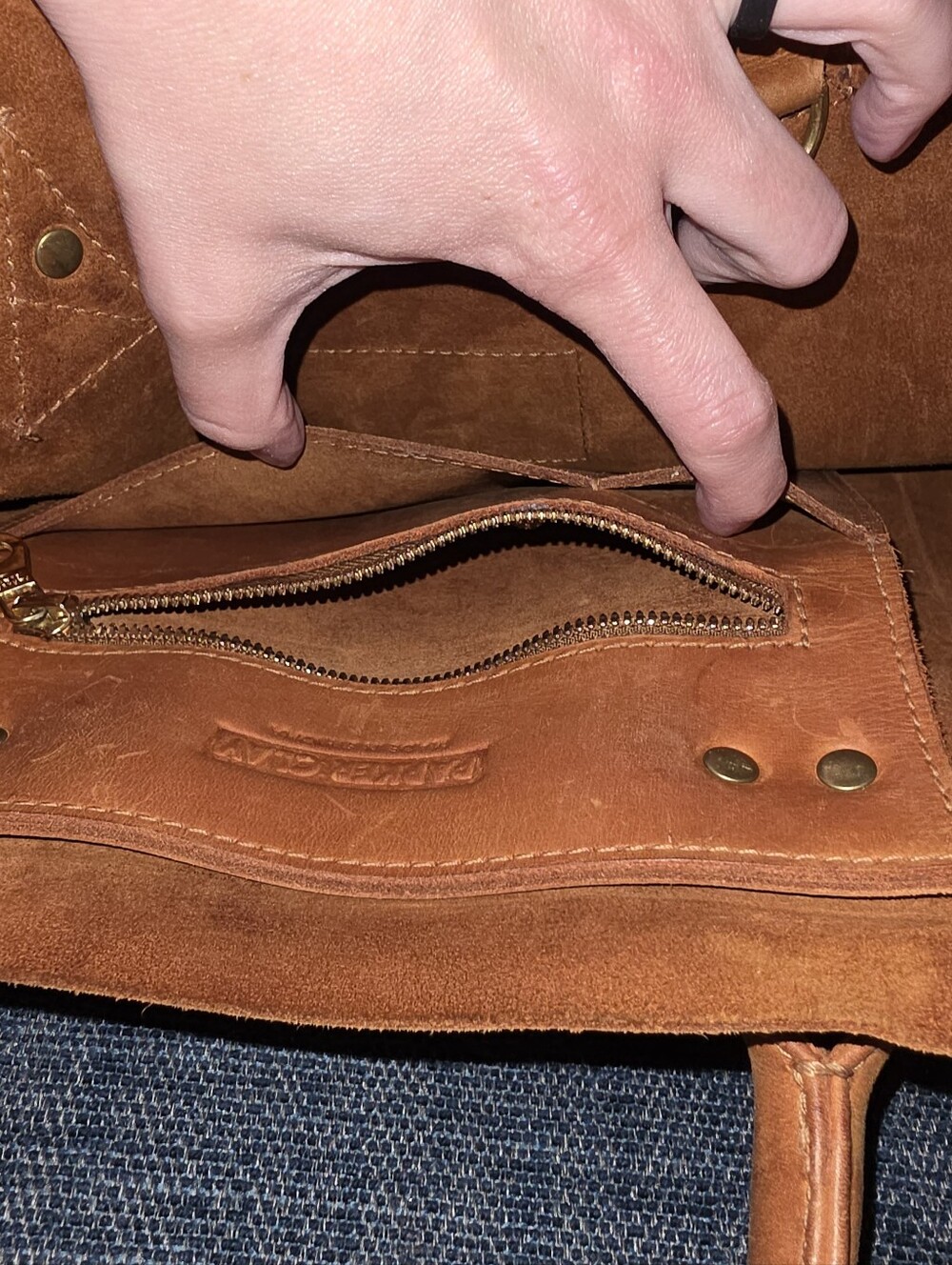 Parker Clay Merkato Signature Tote Rust Brown Ethiopian Leather Large Shopper - Picture 7 of 7